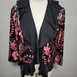 Meaneor coral paisley kimono cardigan size large